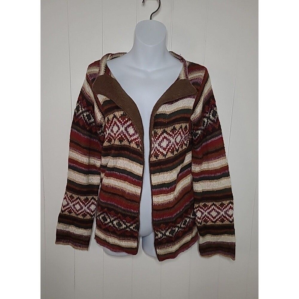 Boston Proper Open Cardigan Sweater Womens Small Alpaca Wool Blend Fall Winter